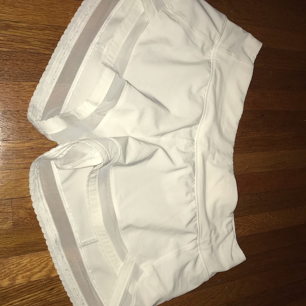 white lululemon shorts